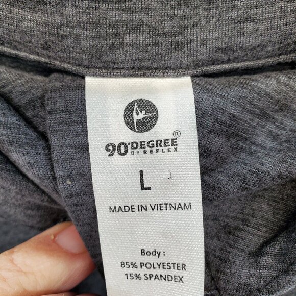 90 Degree By Reflex Cropped Long Sleeve Quarter Zip Heathered Night  Sz L New - Picture 2 of 6